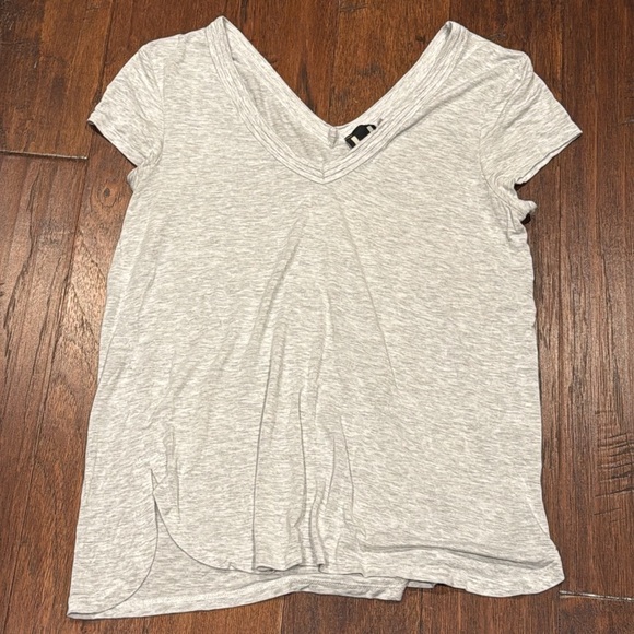 Heather Gray V-Neck Women's Top - Picture 8 of 8